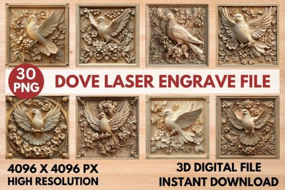 Dove Laser Engrave File: Precision Engraving Art