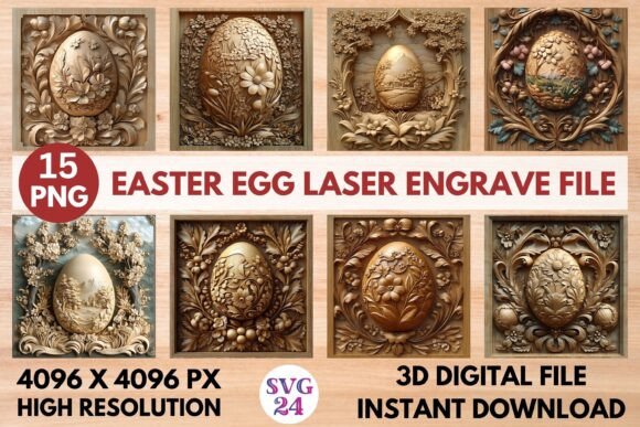 Easter Egg Laser Engrave File: 3D PNG for Precision Projects