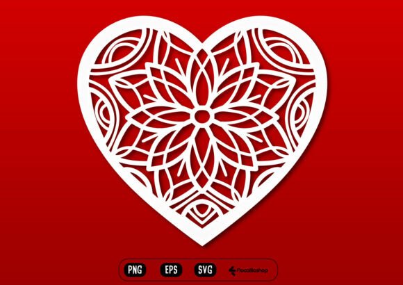 Elegant Floral Mandala Heart Design