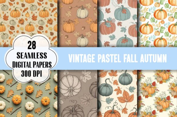 Enchanting Vintage Pastel Fall Autumn Pattern