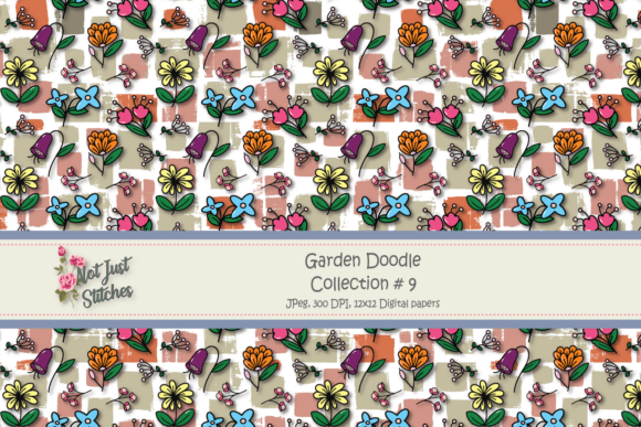 Garden Doodles Collection #9: Whimsical Digital Papers