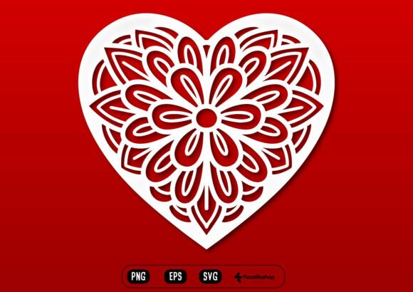 Geometric Floral Heart Ornament: Add Elegance to Your Crafts