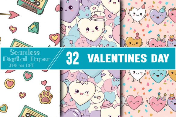 Hand-Drawn Valentine's Day Pattern for Creative Projects