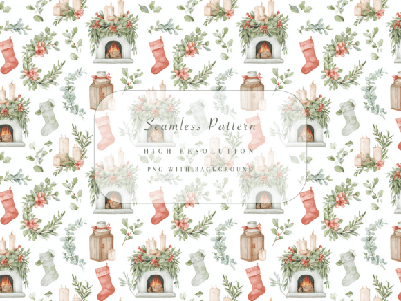 Holly Hearth Seamless Pattern