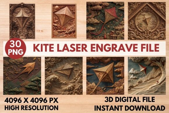 Kite Laser Engrave File: Elevate Your Craft with Precision Design