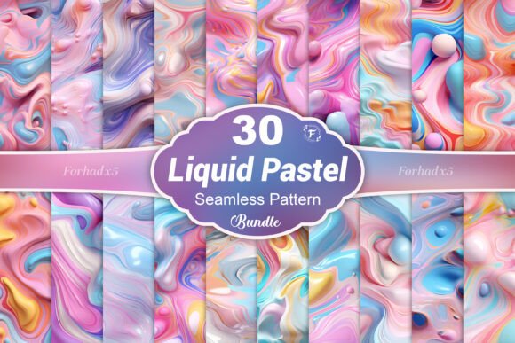 Liquid Pastel Seamless Pattern: Dreamy, Flowing Designs