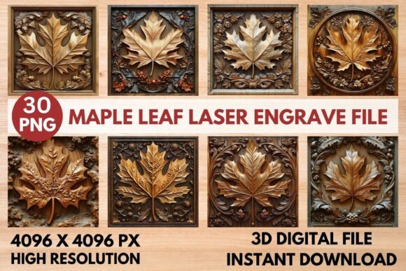 Maple Leaf Laser Engrave File for Precision Craftsmanship