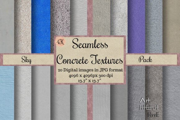 Seamless Sky Concrete Textures: 4K Design Assets