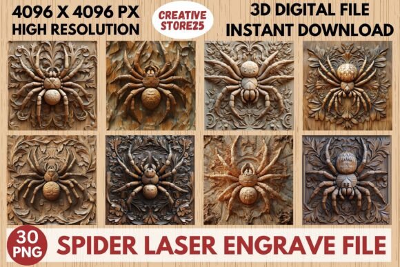 Spider Laser Engrave File: High-Resolution Design for Your Projects