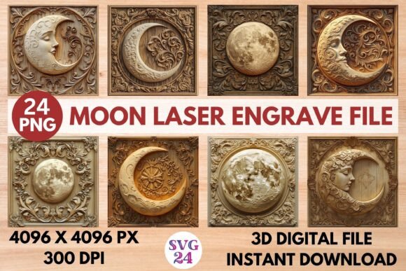 Stunning Moon Laser Engrave File for Creative Projects