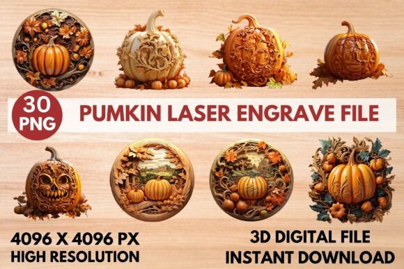 Stunning Pumpkin Laser Engrave File for Fall Crafts