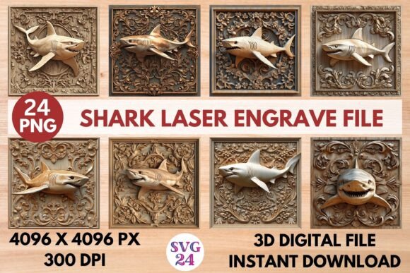 Stunning Shark Laser Engrave File for Your Creative Projects