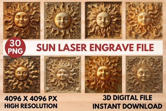 Sun Laser Engrave File: Premium Design for Creative Projects