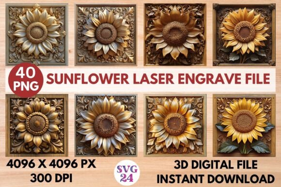 Sunflower Laser Engrave File: A Creative Design Asset