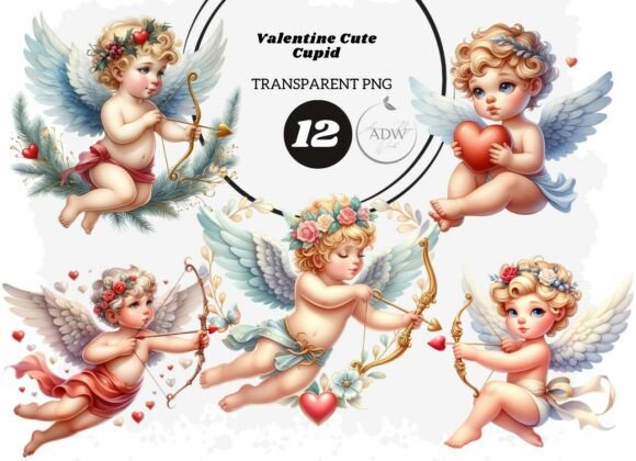 Valentine Cute Cupid: Adorable Love-Themed Design Assets