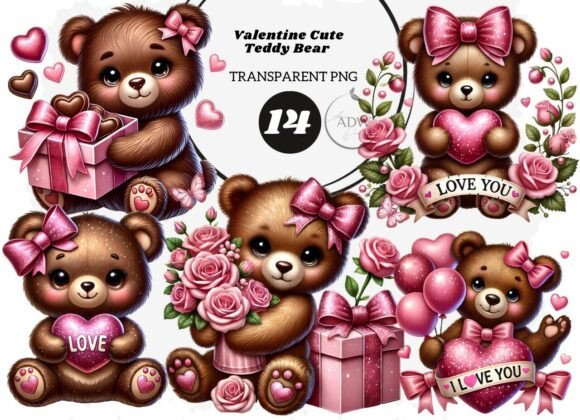 Valentine Cute Teddy Bear: A Sweet Design Asset