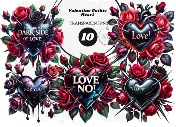 Valentine Gothic Heart: Dark Romance Design