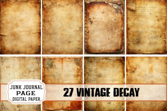 Vintage Decay Junk Journal Pages: Timeless Artistry